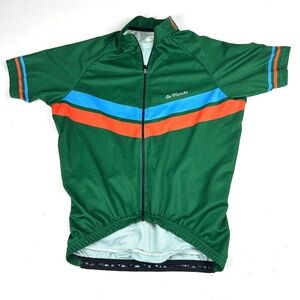De Marchi Cycling Racing Jersey Adult Small Green Full Zip Polyester